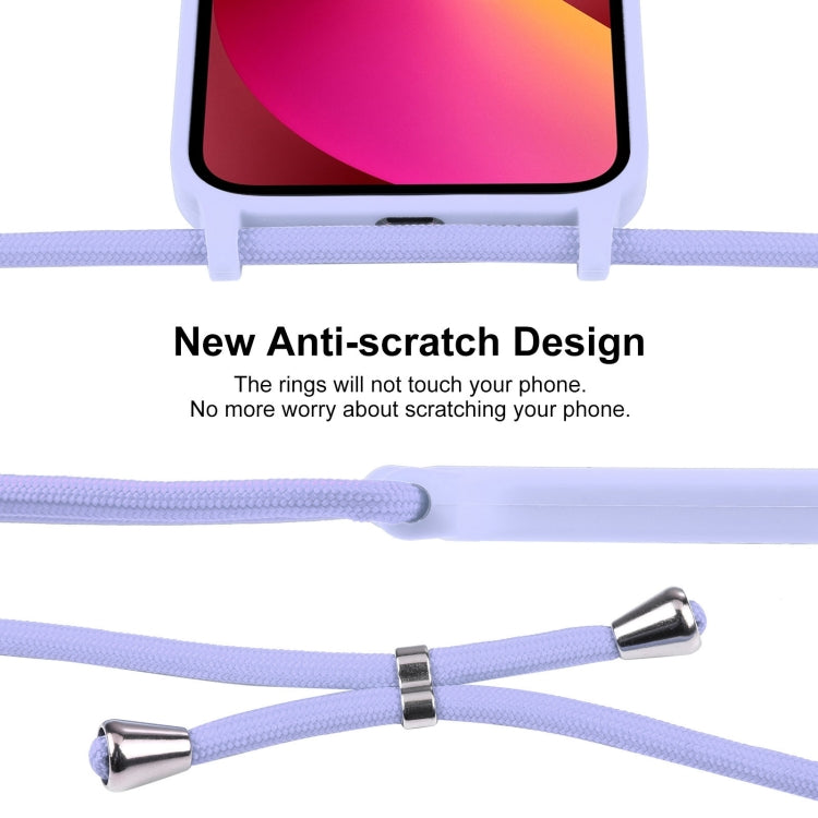 For iPhone 13 Crossbody Lanyard Liquid Silicone Case