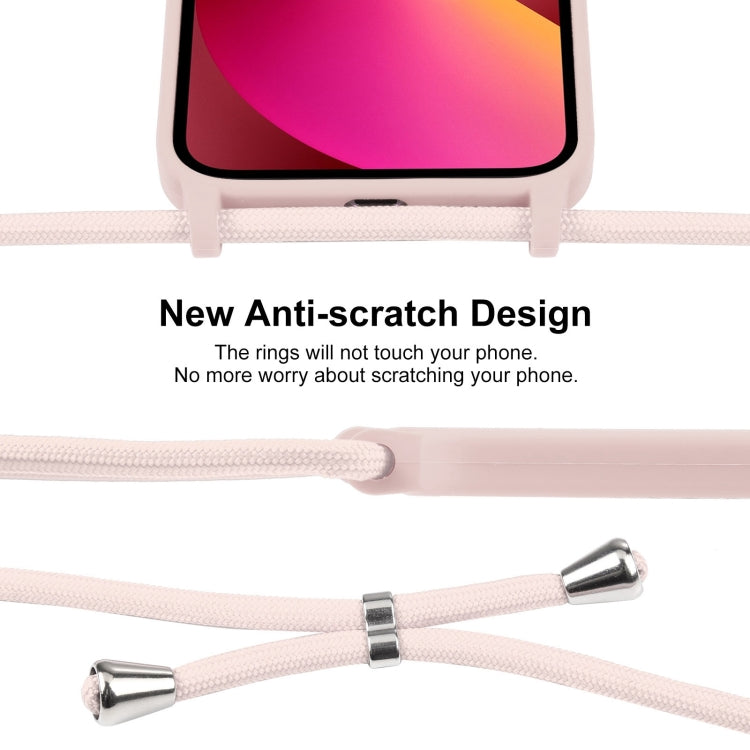 For iPhone 13 Crossbody Lanyard Liquid Silicone Case