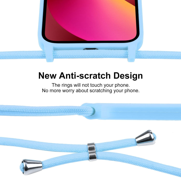 For iPhone 13 Crossbody Lanyard Liquid Silicone Case