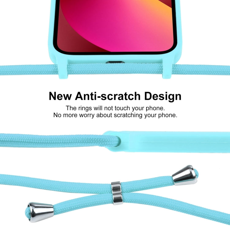 For iPhone 13 Crossbody Lanyard Liquid Silicone Case
