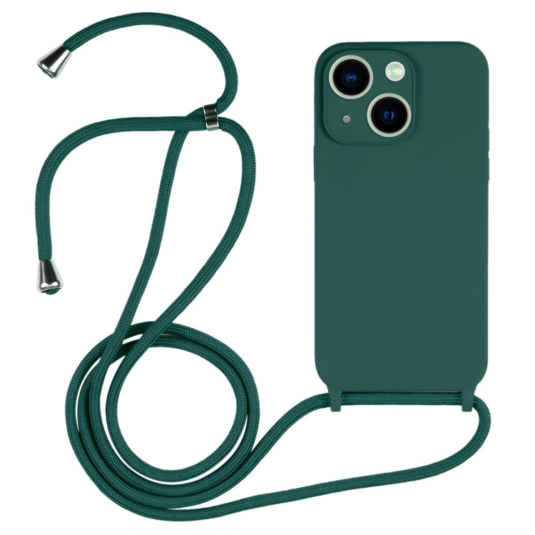 For iPhone 13 Crossbody Lanyard Liquid Silicone Case