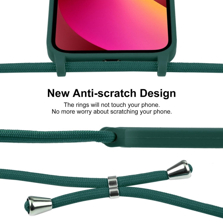 For iPhone 13 Crossbody Lanyard Liquid Silicone Case