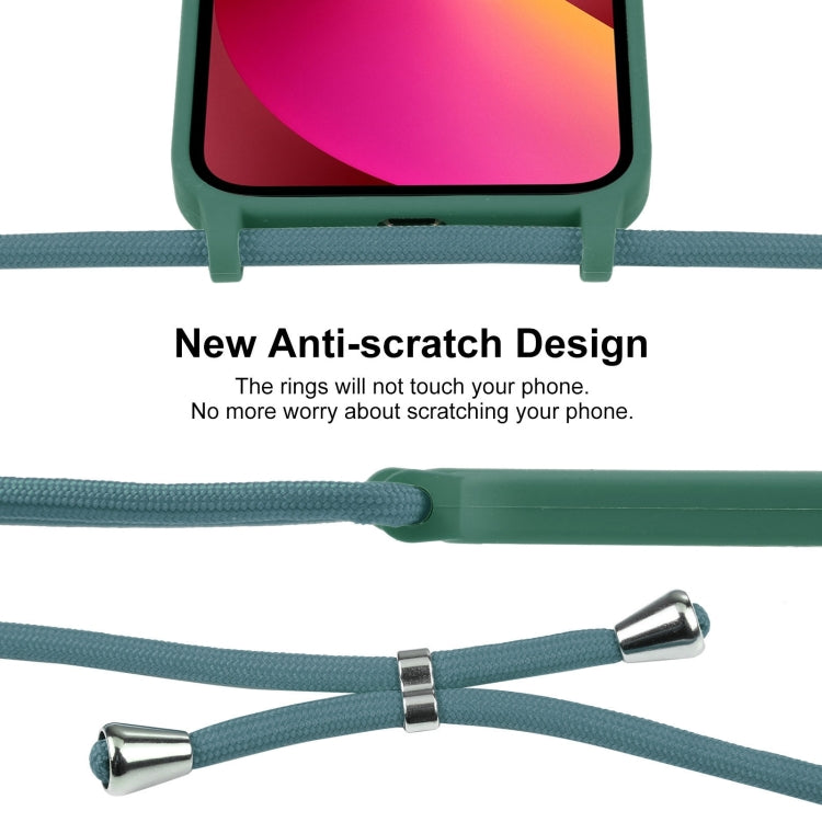 For iPhone 13 Crossbody Lanyard Liquid Silicone Case