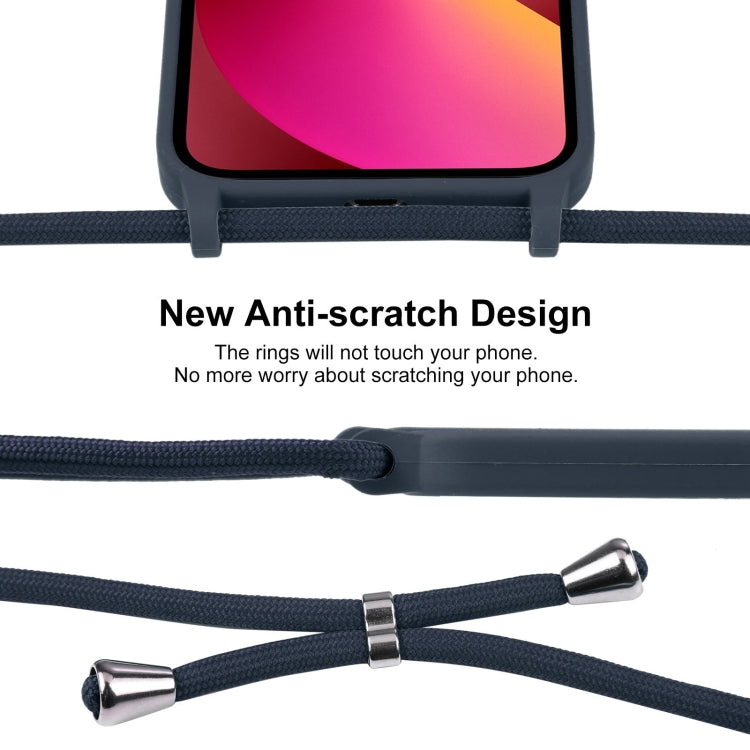 For iPhone 13 Crossbody Lanyard Liquid Silicone Case