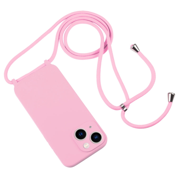 For iPhone 13 Crossbody Lanyard Liquid Silicone Case