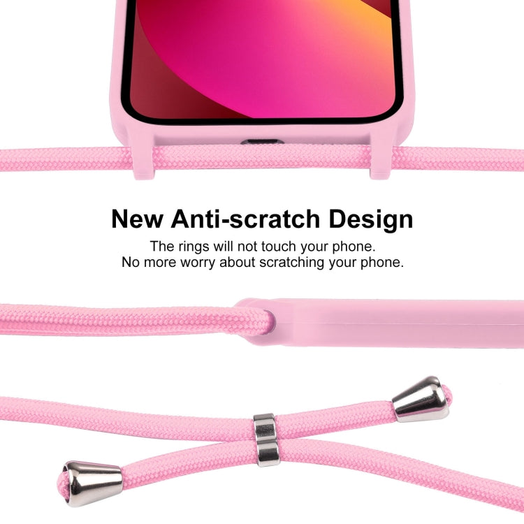 For iPhone 13 Crossbody Lanyard Liquid Silicone Case