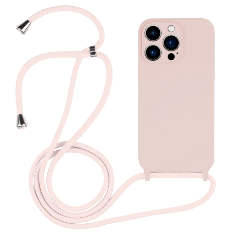 For iPhone 13 Pro Crossbody Lanyard Liquid Silicone Case