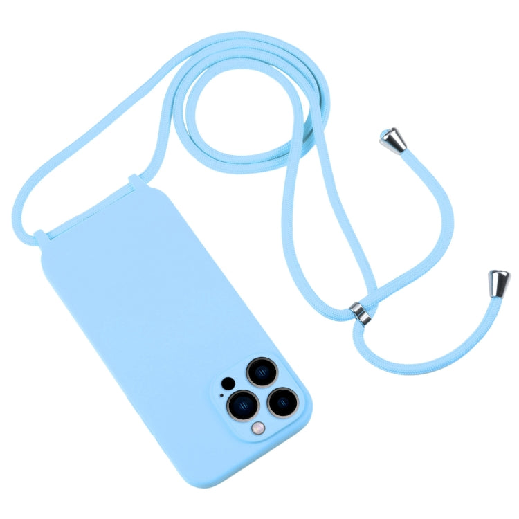 For iPhone 13 Pro Crossbody Lanyard Liquid Silicone Case