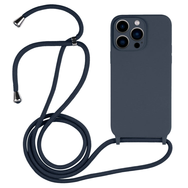 For iPhone 13 Pro Crossbody Lanyard Liquid Silicone Case