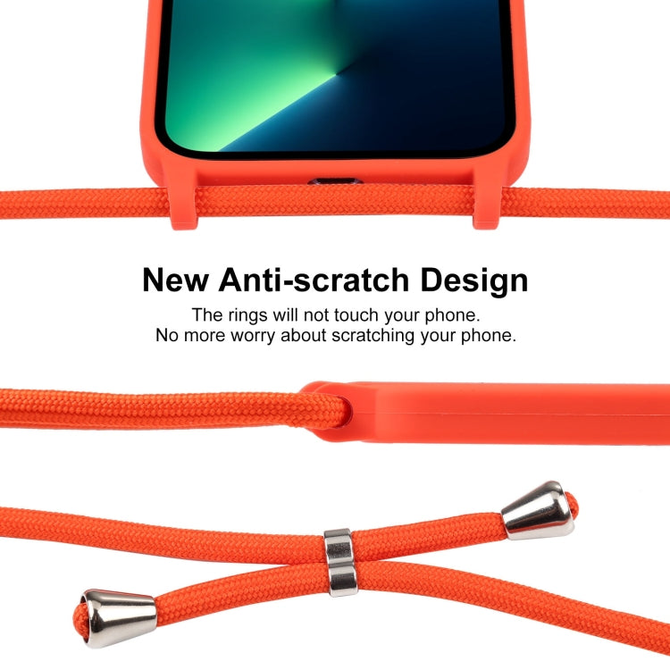 For iPhone 13 Pro Max Crossbody Lanyard Liquid Silicone Case
