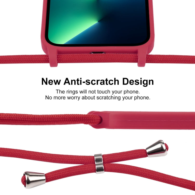 For iPhone 13 Pro Max Crossbody Lanyard Liquid Silicone Case