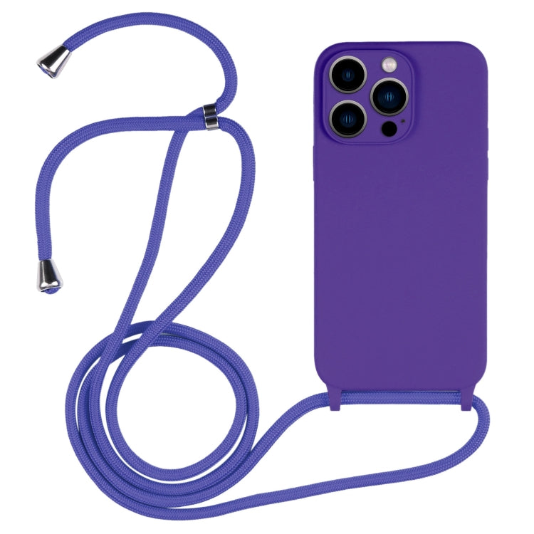 For iPhone 13 Pro Max Crossbody Lanyard Liquid Silicone Case