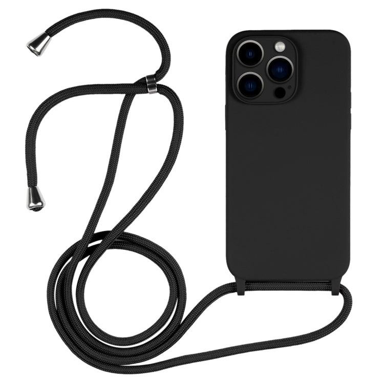 For iPhone 13 Pro Max Crossbody Lanyard Liquid Silicone Case