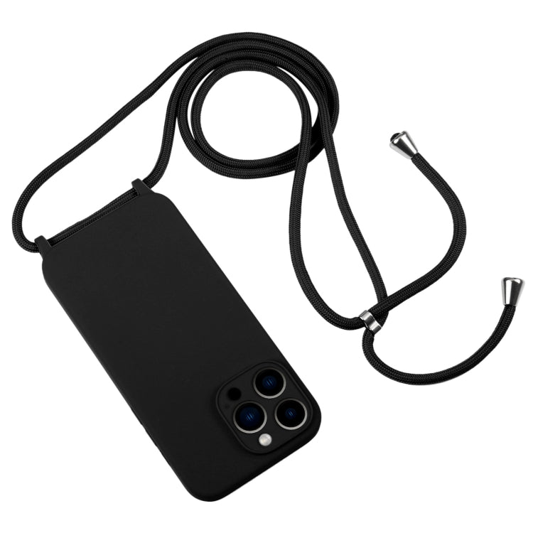 For iPhone 13 Pro Max Crossbody Lanyard Liquid Silicone Case