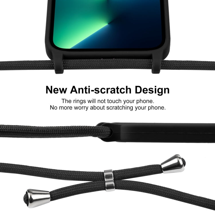 For iPhone 13 Pro Max Crossbody Lanyard Liquid Silicone Case