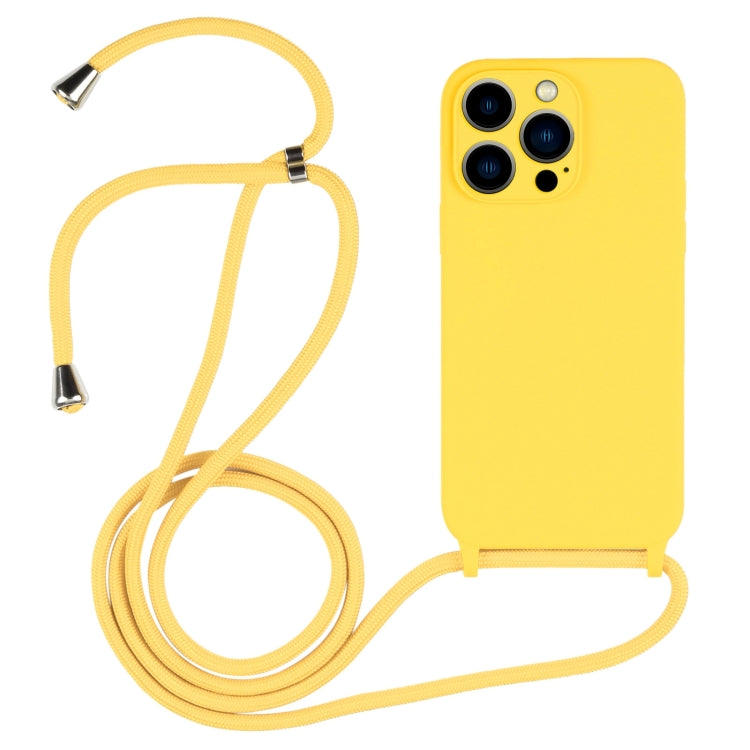 For iPhone 13 Pro Max Crossbody Lanyard Liquid Silicone Case