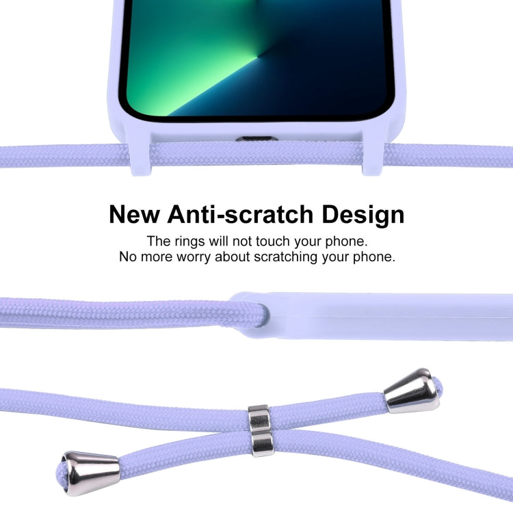 For iPhone 13 Pro Max Crossbody Lanyard Liquid Silicone Case