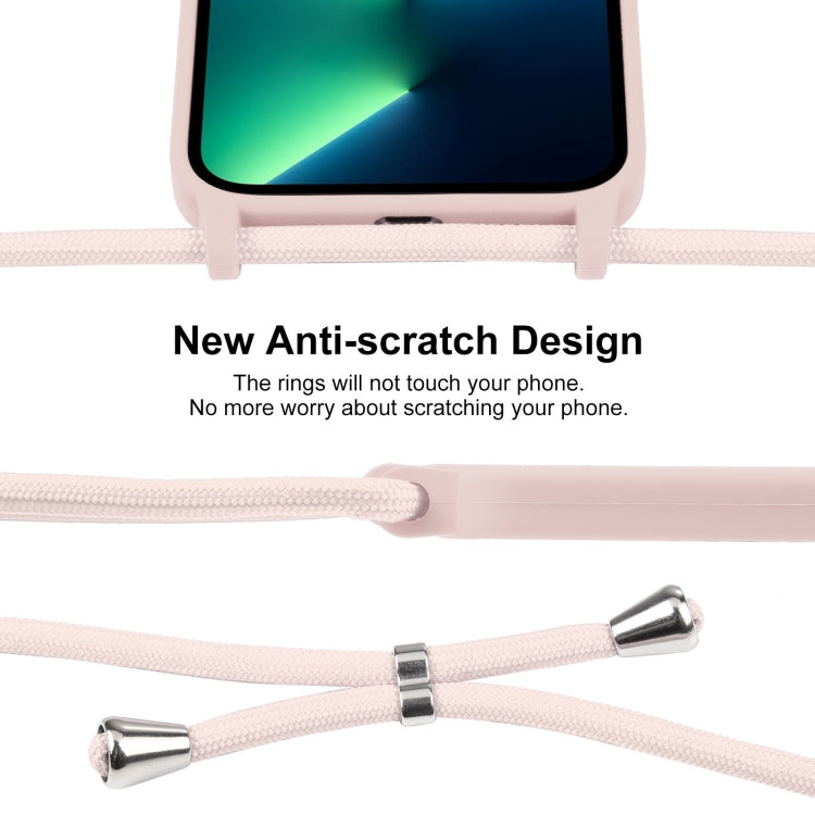 For iPhone 13 Pro Max Crossbody Lanyard Liquid Silicone Case