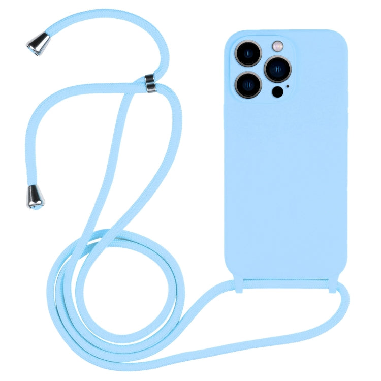 For iPhone 13 Pro Max Crossbody Lanyard Liquid Silicone Case