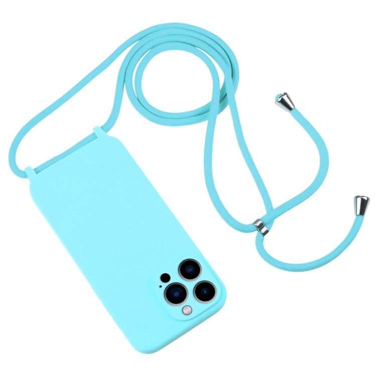 For iPhone 13 Pro Max Crossbody Lanyard Liquid Silicone Case
