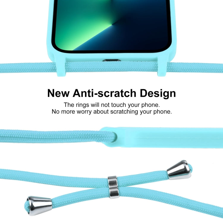For iPhone 13 Pro Max Crossbody Lanyard Liquid Silicone Case