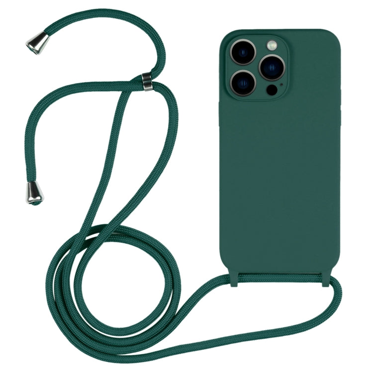 For iPhone 13 Pro Max Crossbody Lanyard Liquid Silicone Case