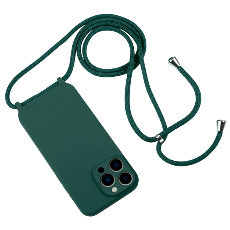 For iPhone 13 Pro Max Crossbody Lanyard Liquid Silicone Case