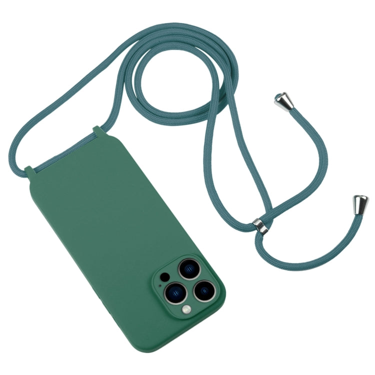 For iPhone 13 Pro Max Crossbody Lanyard Liquid Silicone Case