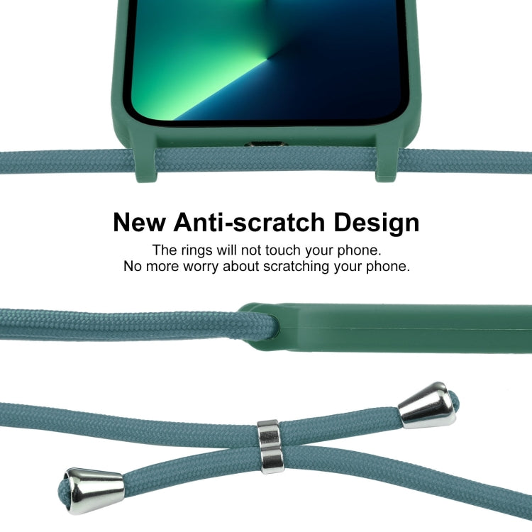 For iPhone 13 Pro Max Crossbody Lanyard Liquid Silicone Case