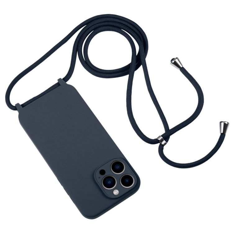 For iPhone 13 Pro Max Crossbody Lanyard Liquid Silicone Case