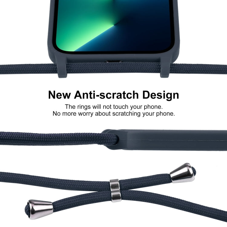For iPhone 13 Pro Max Crossbody Lanyard Liquid Silicone Case