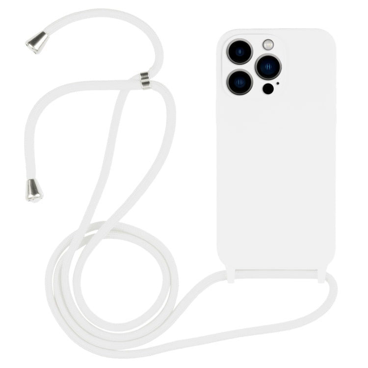 For iPhone 13 Pro Max Crossbody Lanyard Liquid Silicone Case