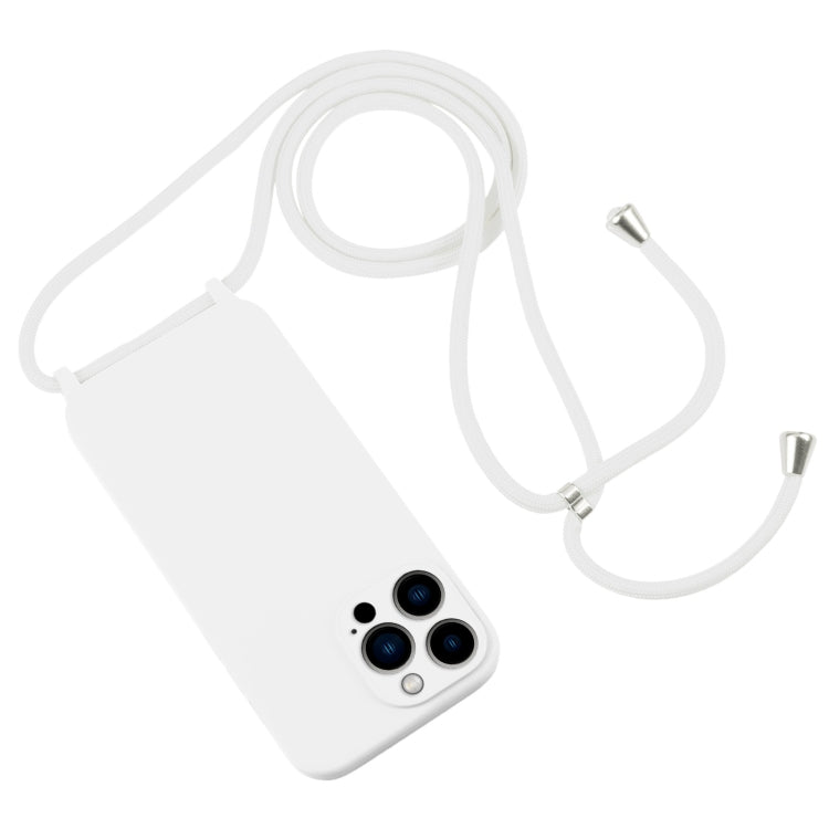 For iPhone 13 Pro Max Crossbody Lanyard Liquid Silicone Case