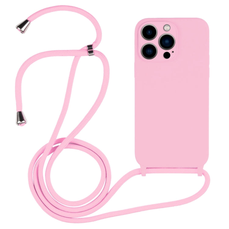 For iPhone 13 Pro Max Crossbody Lanyard Liquid Silicone Case