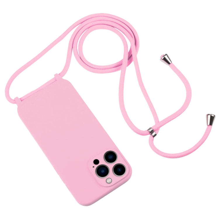 For iPhone 13 Pro Max Crossbody Lanyard Liquid Silicone Case