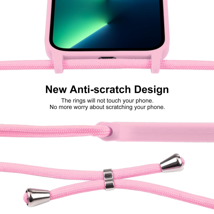 For iPhone 13 Pro Max Crossbody Lanyard Liquid Silicone Case
