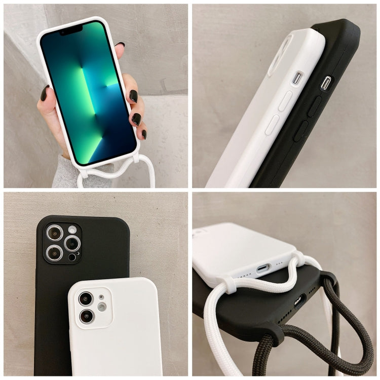 For iPhone 13 Pro Max Crossbody Lanyard Liquid Silicone Case