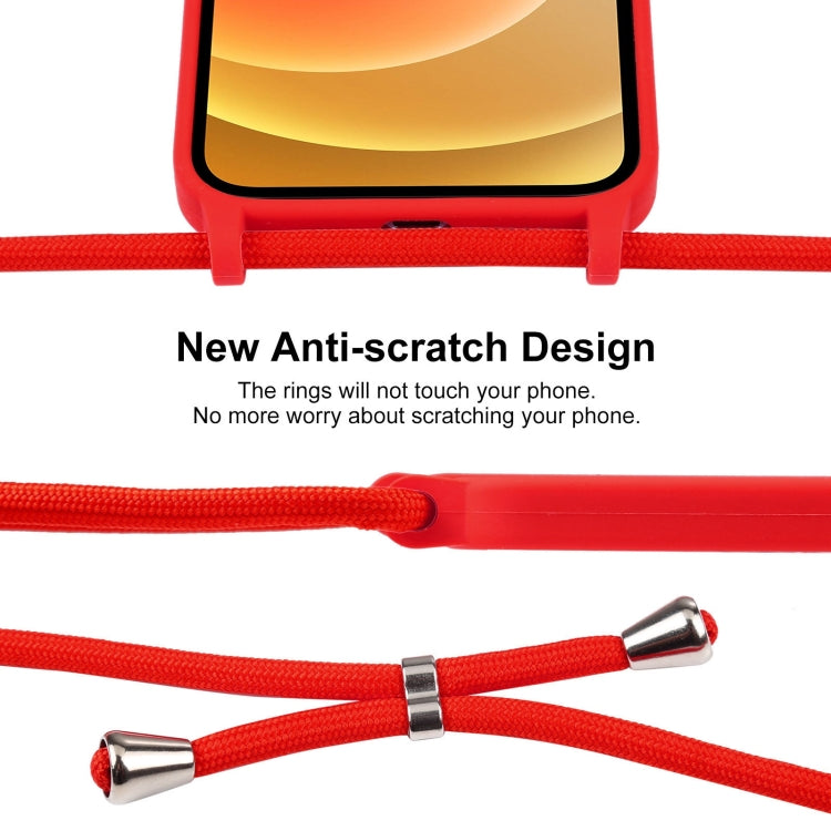 For iPhone 12 Crossbody Lanyard Liquid Silicone Case
