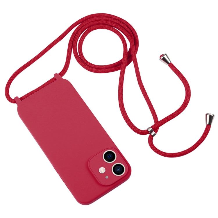 For iPhone 12 Crossbody Lanyard Liquid Silicone Case