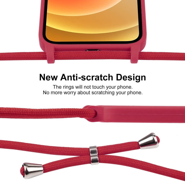 For iPhone 12 Crossbody Lanyard Liquid Silicone Case