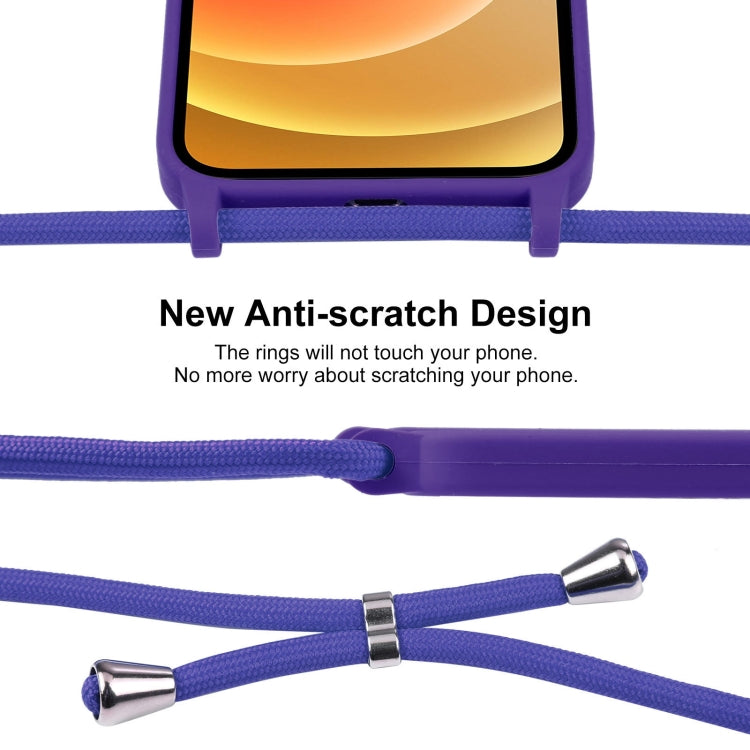For iPhone 12 Crossbody Lanyard Liquid Silicone Case