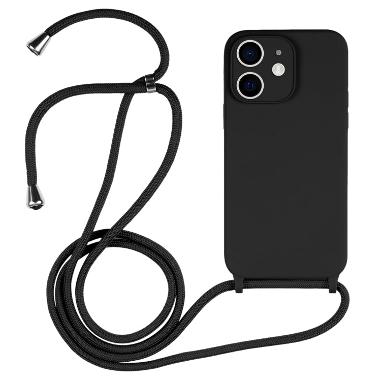 For iPhone 12 Crossbody Lanyard Liquid Silicone Case
