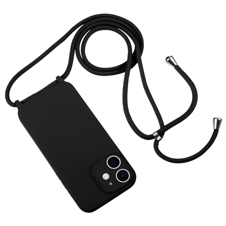 For iPhone 12 Crossbody Lanyard Liquid Silicone Case