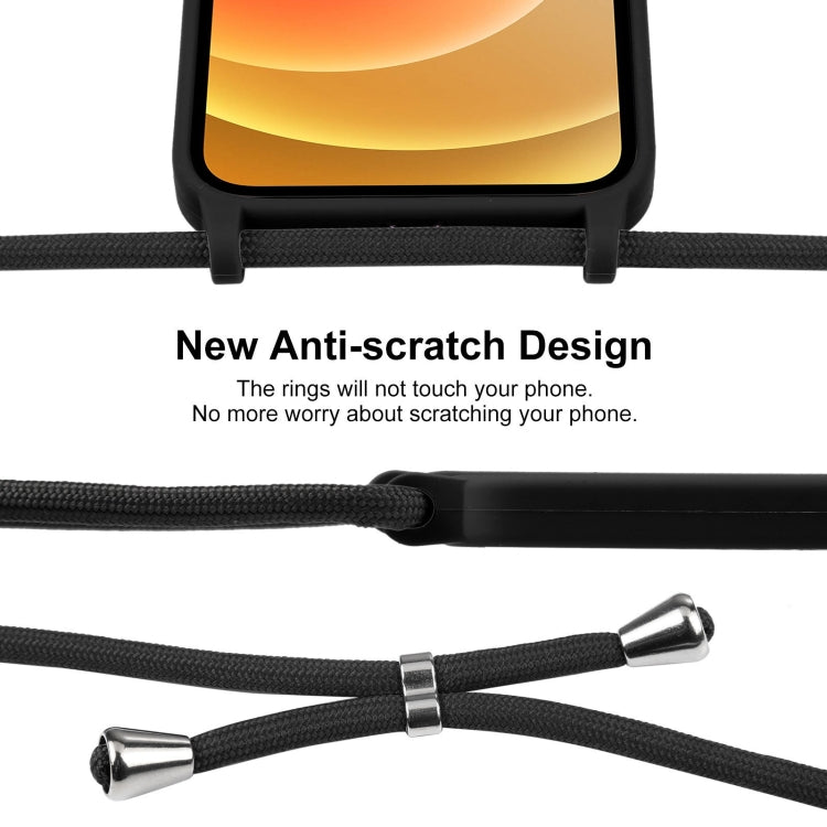 For iPhone 12 Crossbody Lanyard Liquid Silicone Case