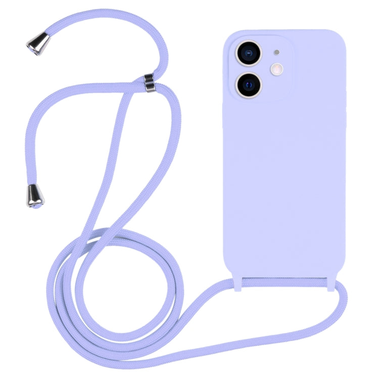 For iPhone 12 Crossbody Lanyard Liquid Silicone Case