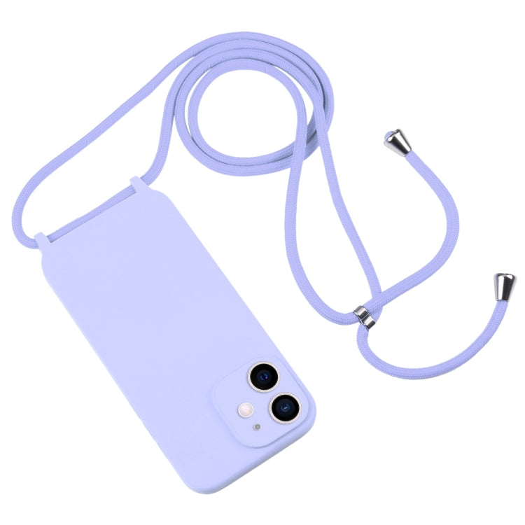 For iPhone 12 Crossbody Lanyard Liquid Silicone Case