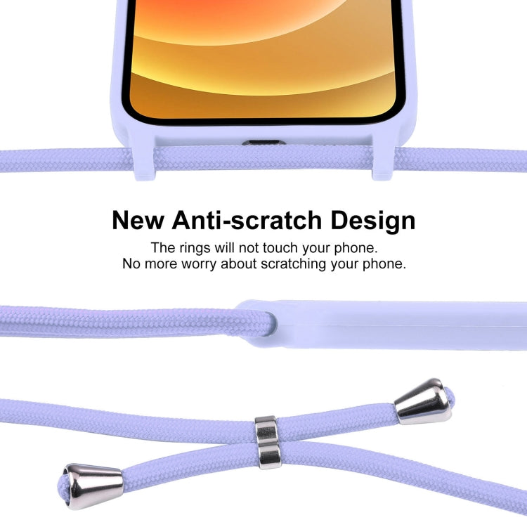 For iPhone 12 Crossbody Lanyard Liquid Silicone Case