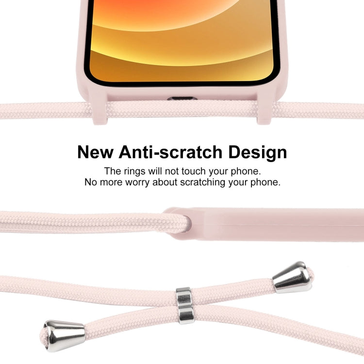 For iPhone 12 Crossbody Lanyard Liquid Silicone Case