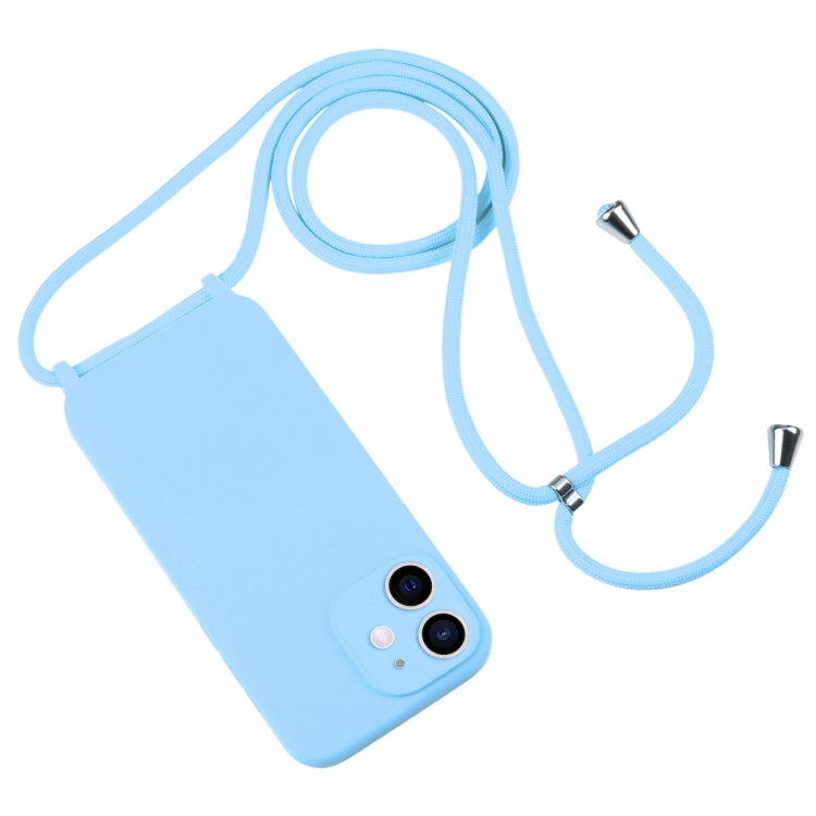 For iPhone 12 Crossbody Lanyard Liquid Silicone Case