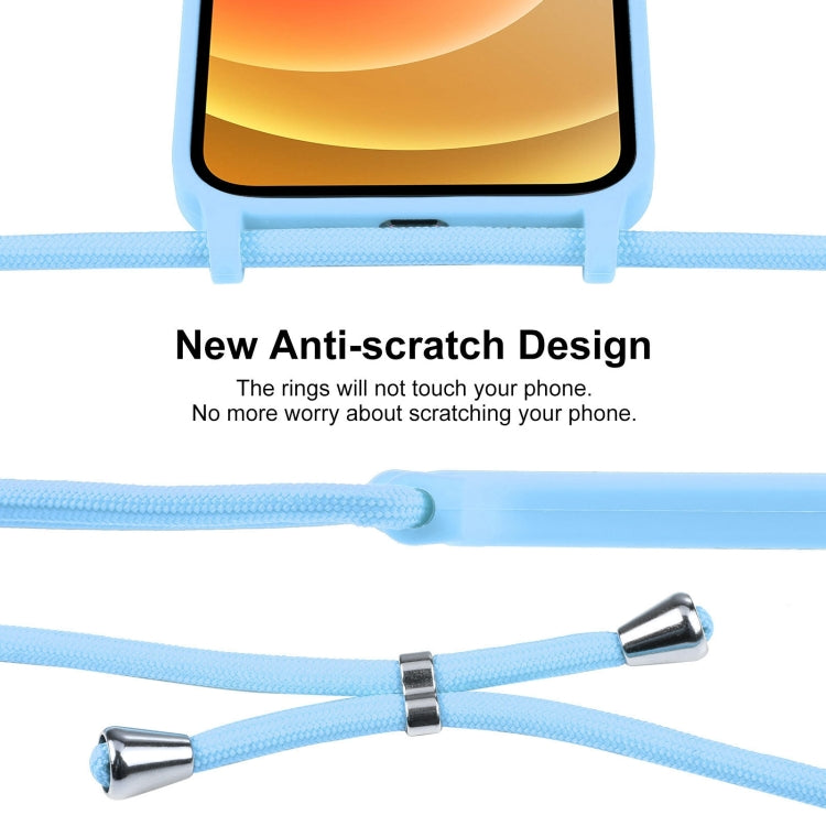For iPhone 12 Crossbody Lanyard Liquid Silicone Case